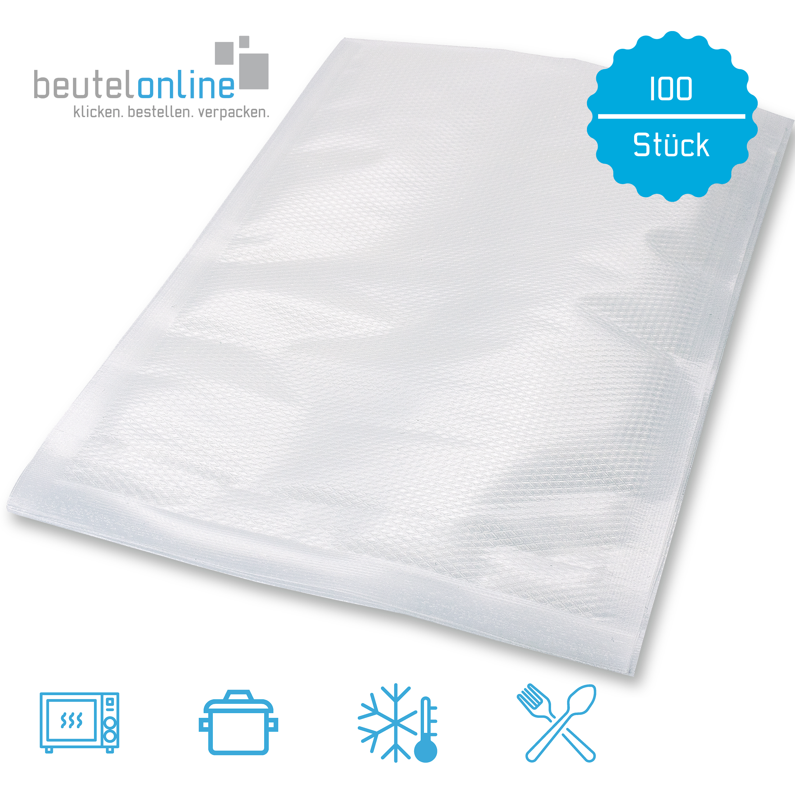 Vakuumbeutel goffriert, geriffelt 200 x 300 mm – 100 Stück